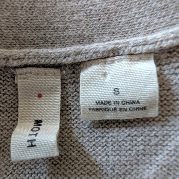 Moth Anthropologie Womens Sz S Cream Pink Los Pocitas Knit Poncho Sweater Flaw - Picture 9 of 12